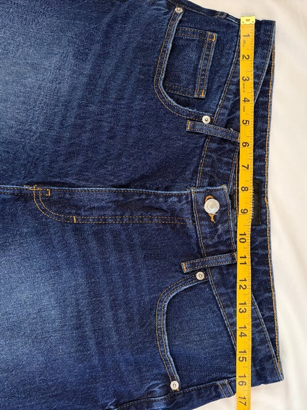 Free Assembly Wide Leg Jeans Raw Hem Dark Wash Denim 12 - Picture 6 of 10